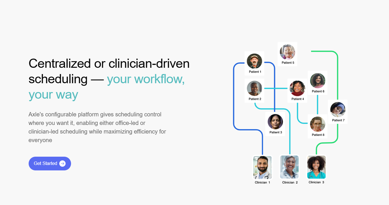 Axle Health clinician-driven scheduling interface